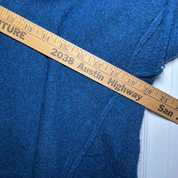 Free People Cowl Neck Sweater Size Large Teal Blue Slouchy Relaxed Off Shoulder - Picture 9 of 10
